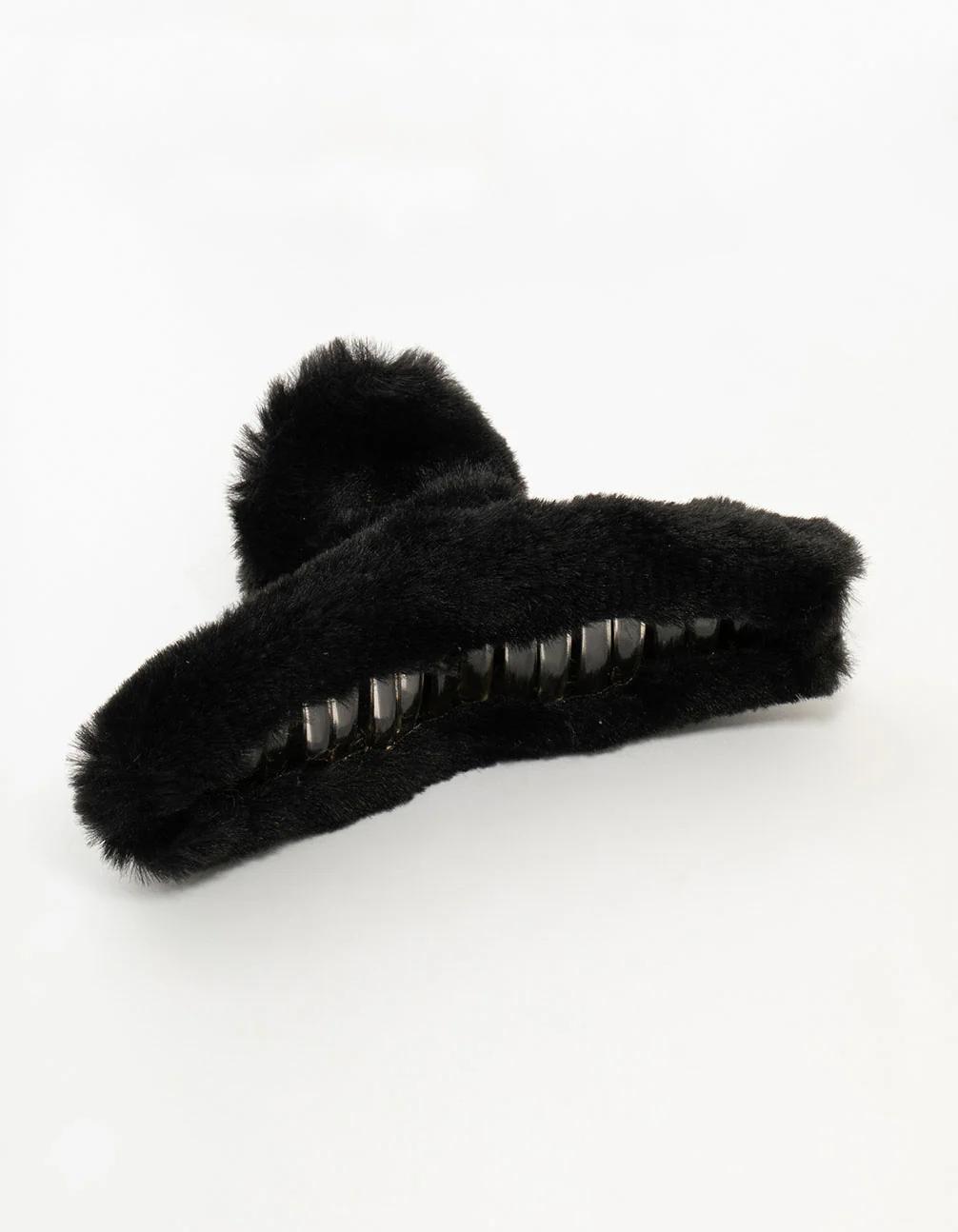 Large Fluffy Black Hair Claw Clip - Image 2
