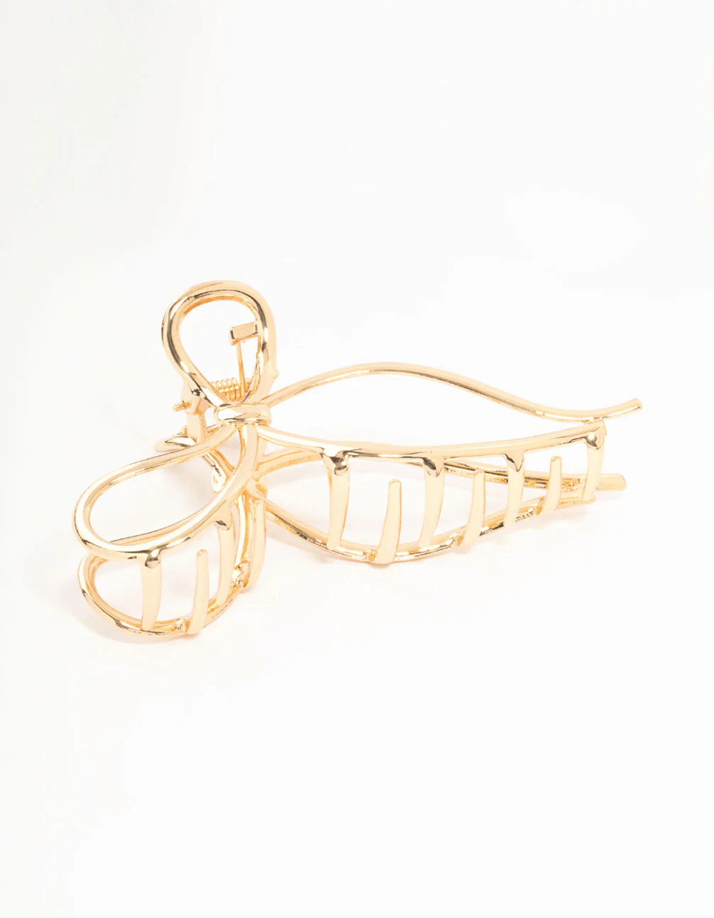 Large Gold Open Bow Claw Clip - Image 2