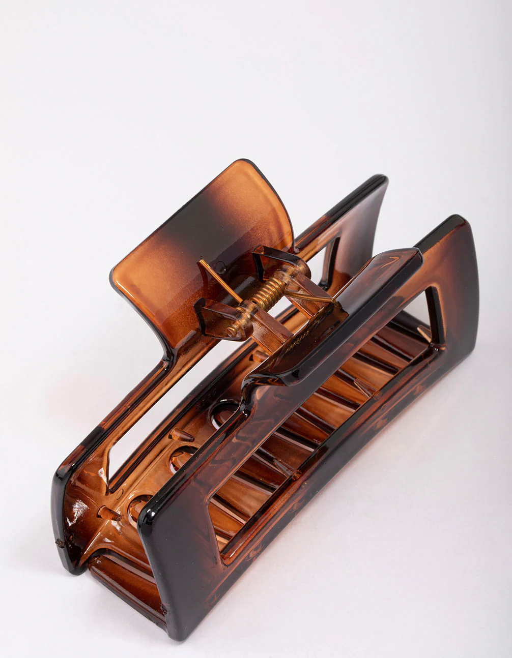 Large Rectangular Tortoiseshell Hair Claw Clip - Image 3