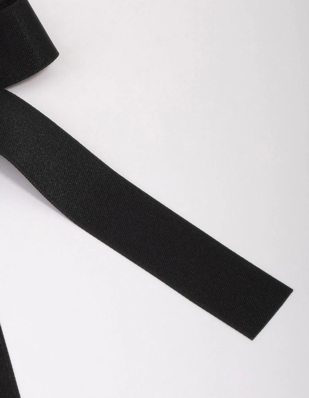 Large Silky Black Bow Hair Tie - Image 2