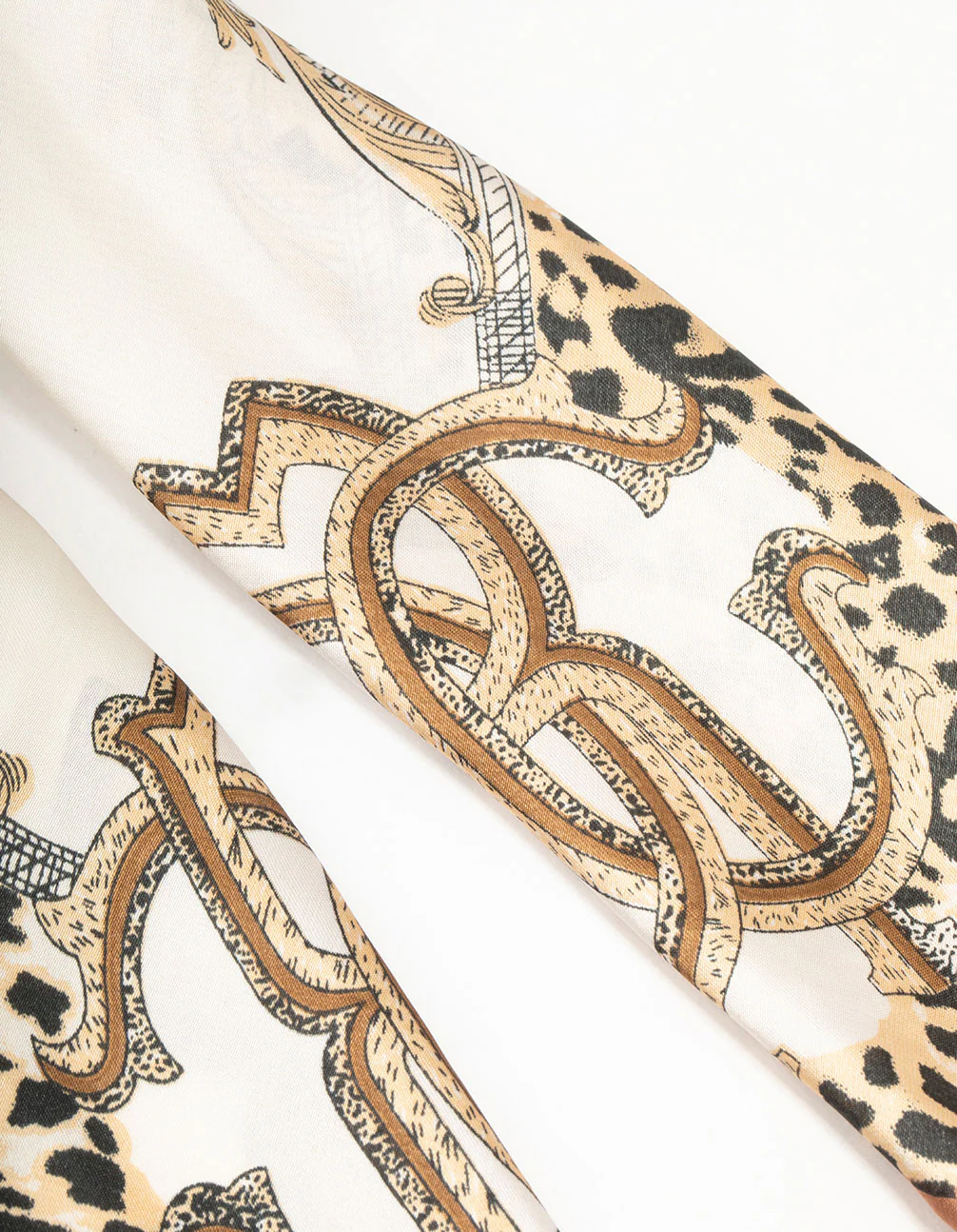 Leopard & Chain Fabric Scarf - Image 3