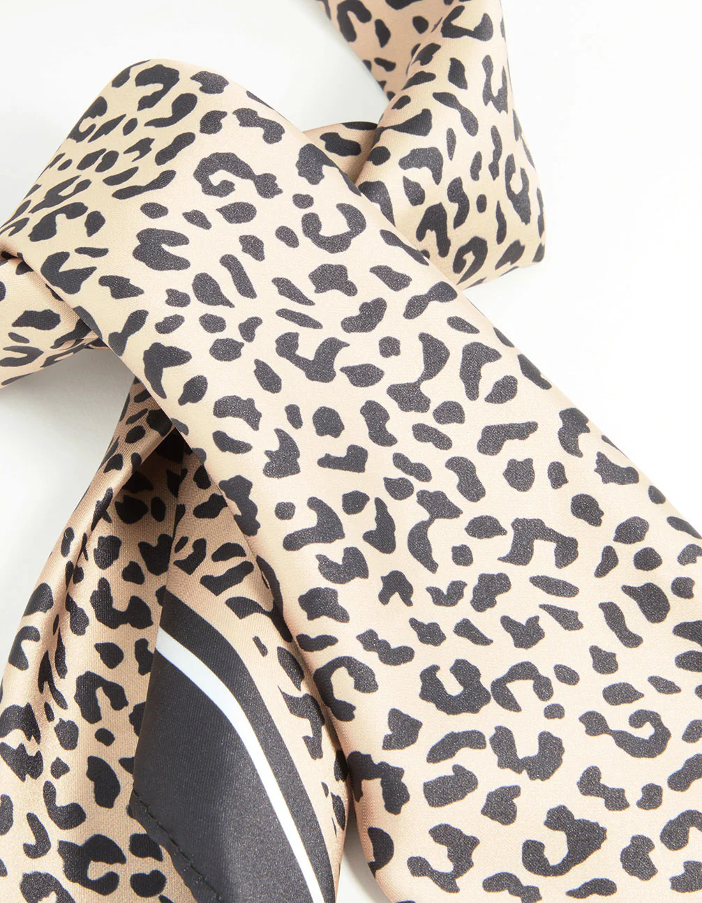Leopard Print Fabric Border Scarf - Image 2