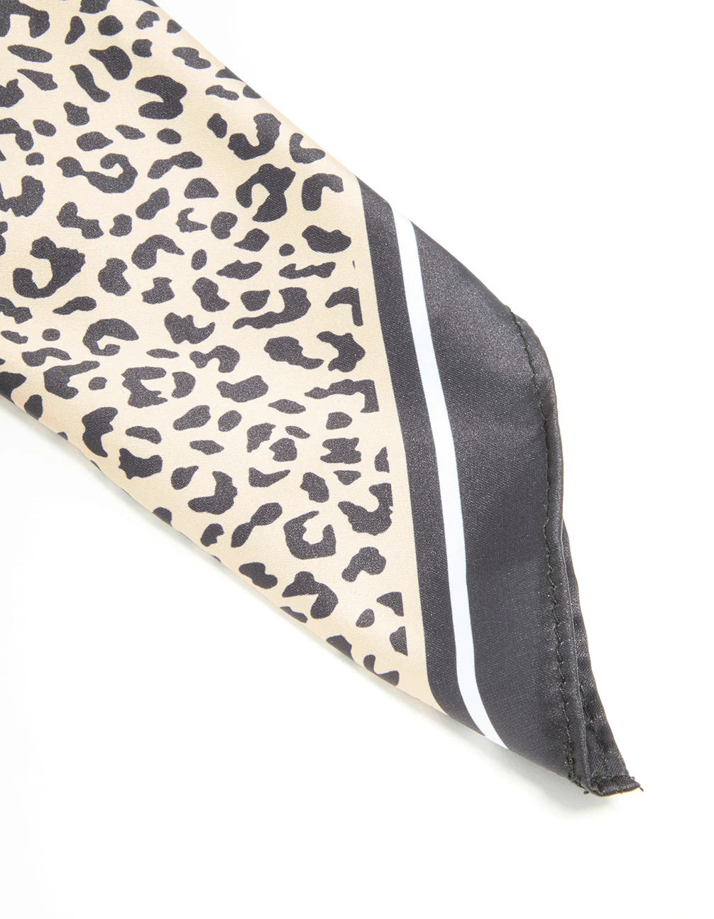 Leopard Print Fabric Border Scarf - Image 3