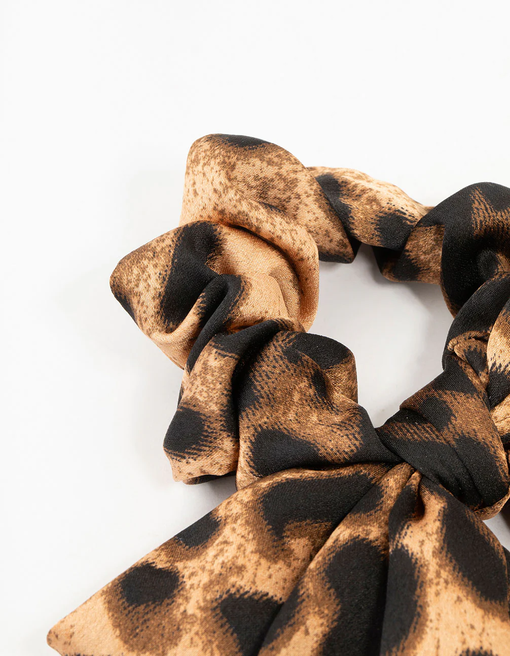 Leopard Satin Bow Scrunchie - Image 2
