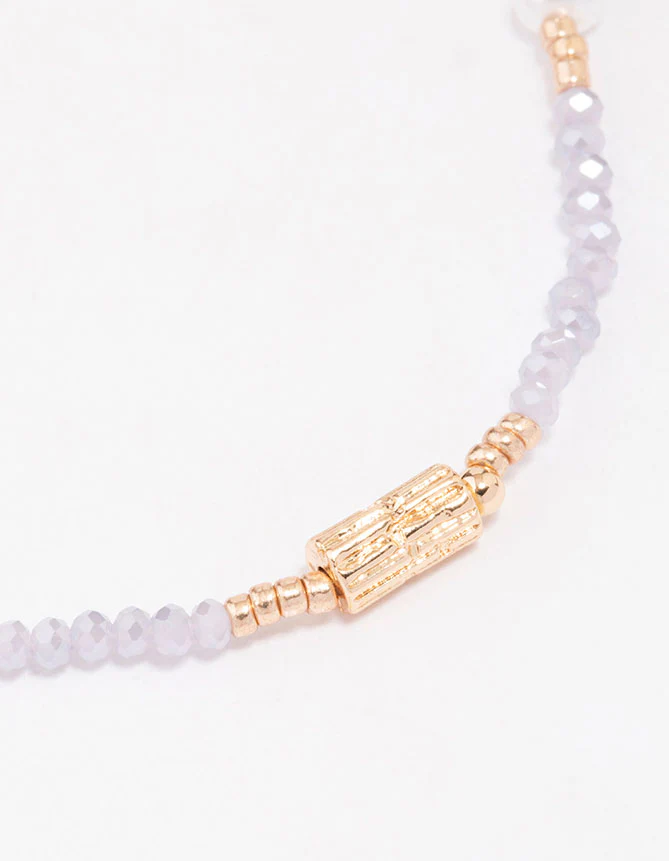 Lilac Beaded & Pearl Bracelet - Image 2