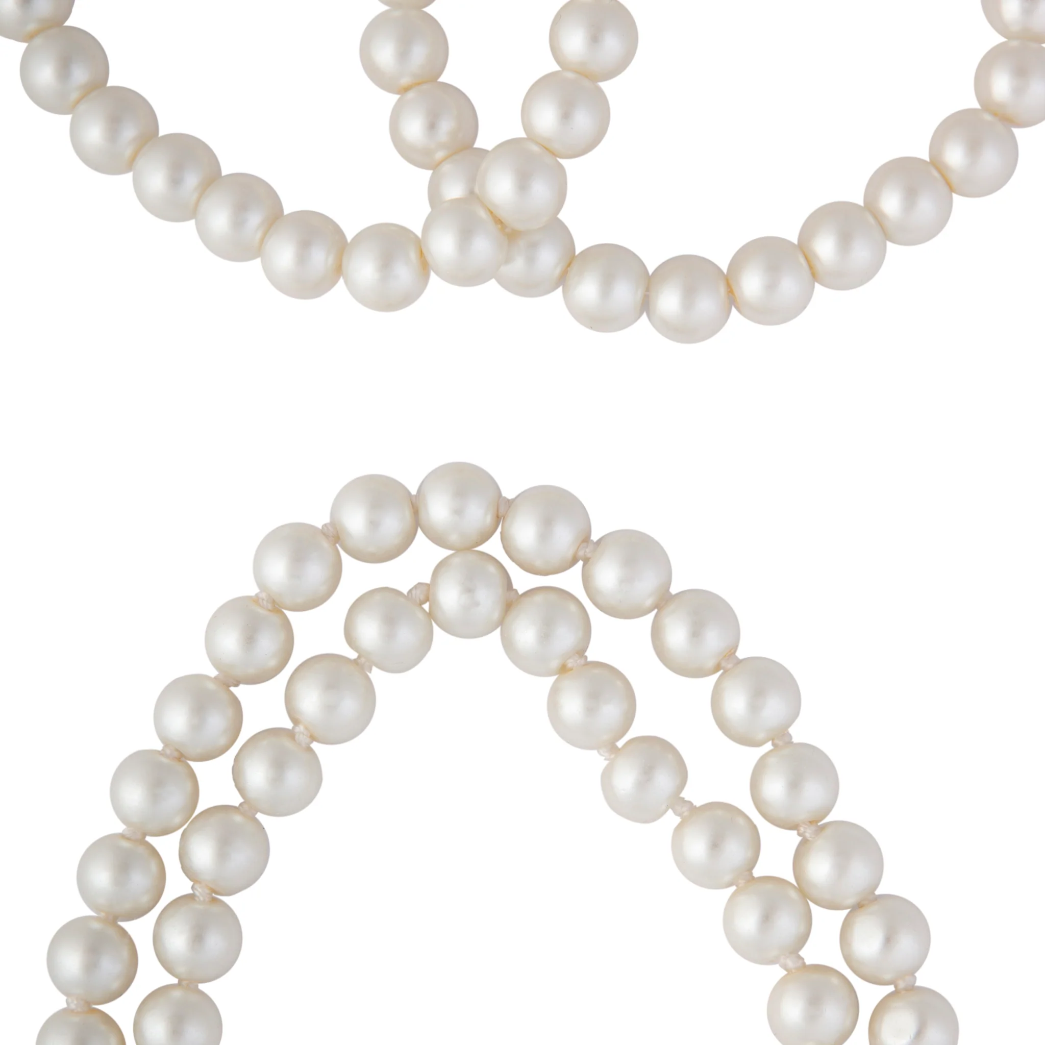 Long Strand Pearl Bracelet Necklace Set - Image 3