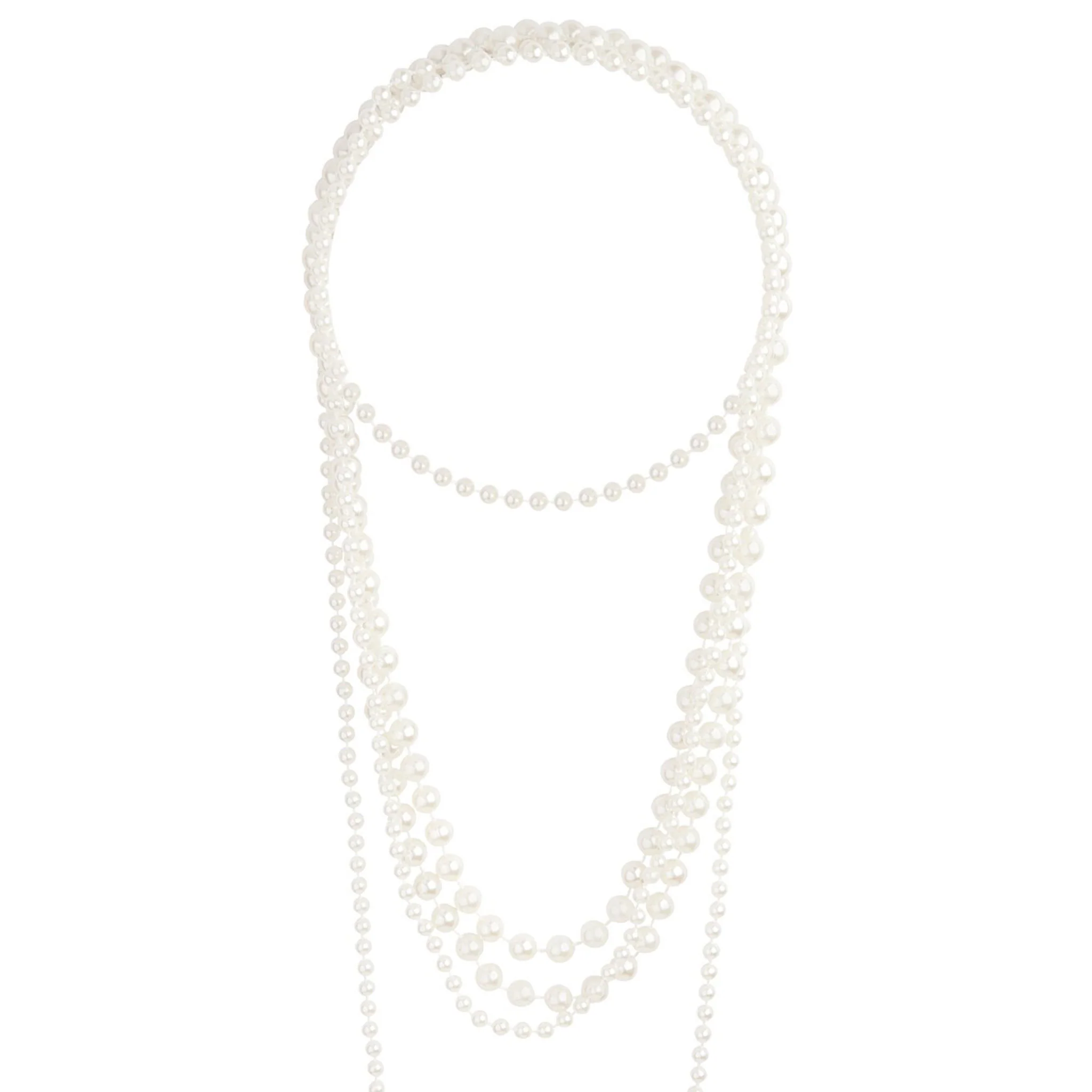 Long Trio Strand Pearl Necklace - Image 2