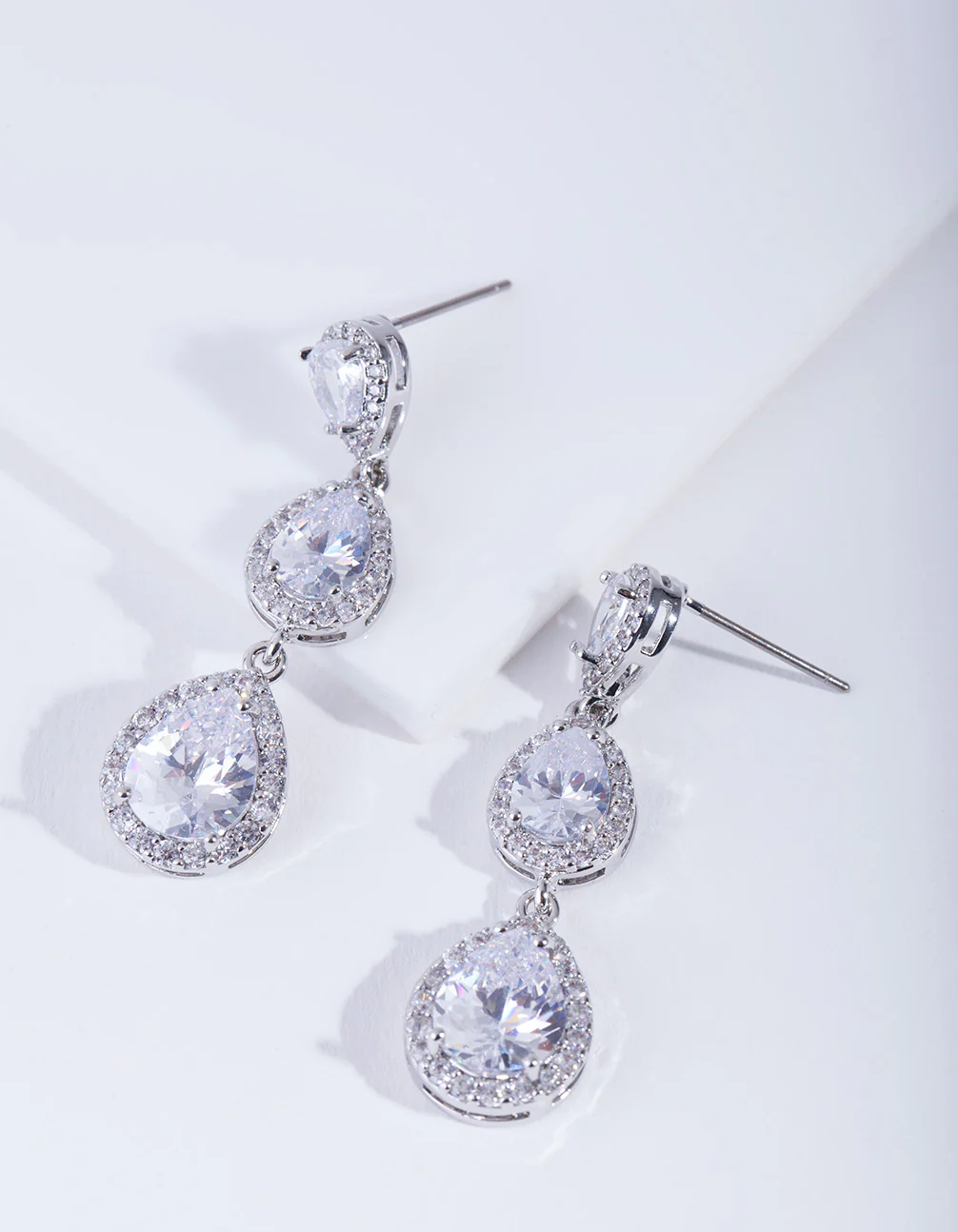 Crystal Trio Teardrop Earring - Image 2