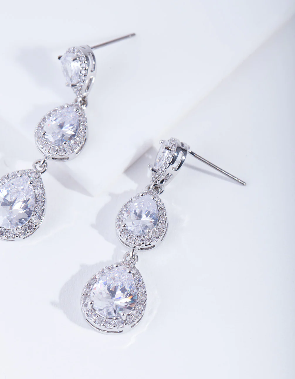 Crystal Trio Teardrop Earring - Image 3