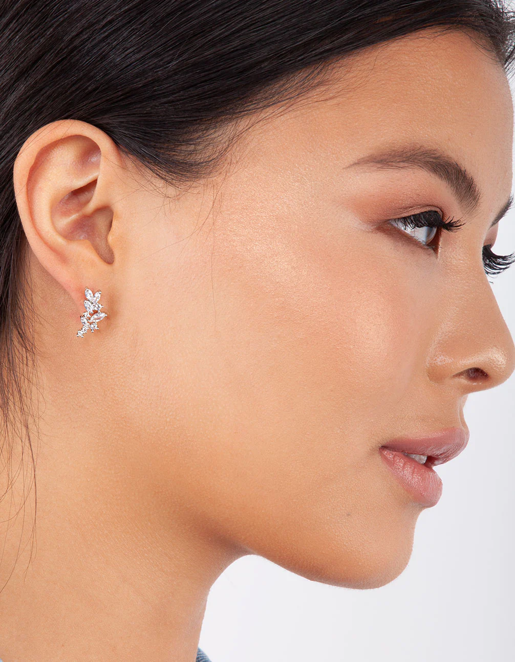 Flower Navette Crystal Stud - Image 2