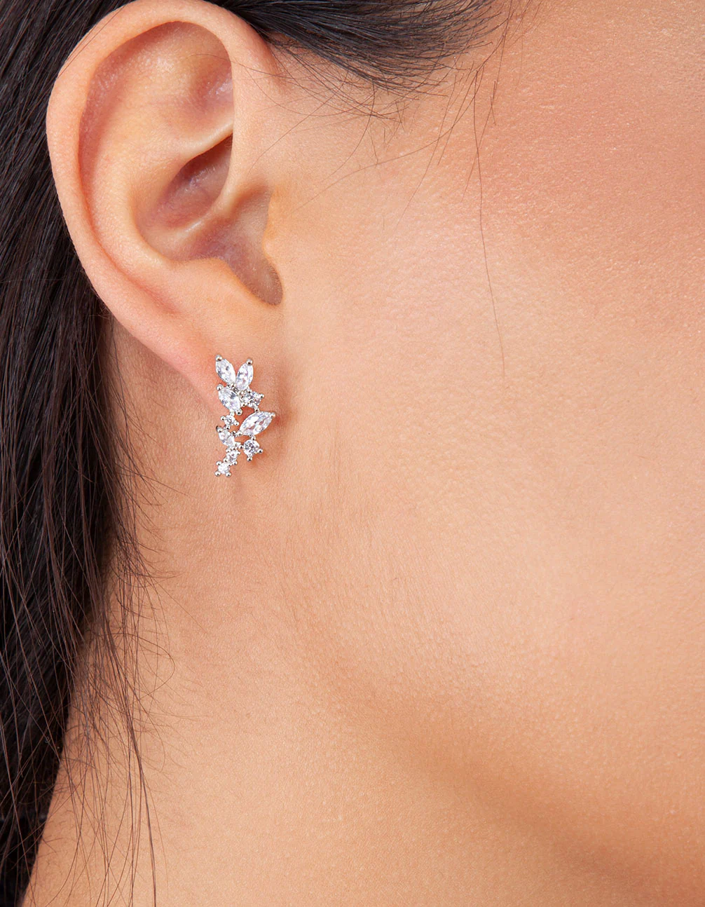 Flower Navette Crystal Stud - Image 4