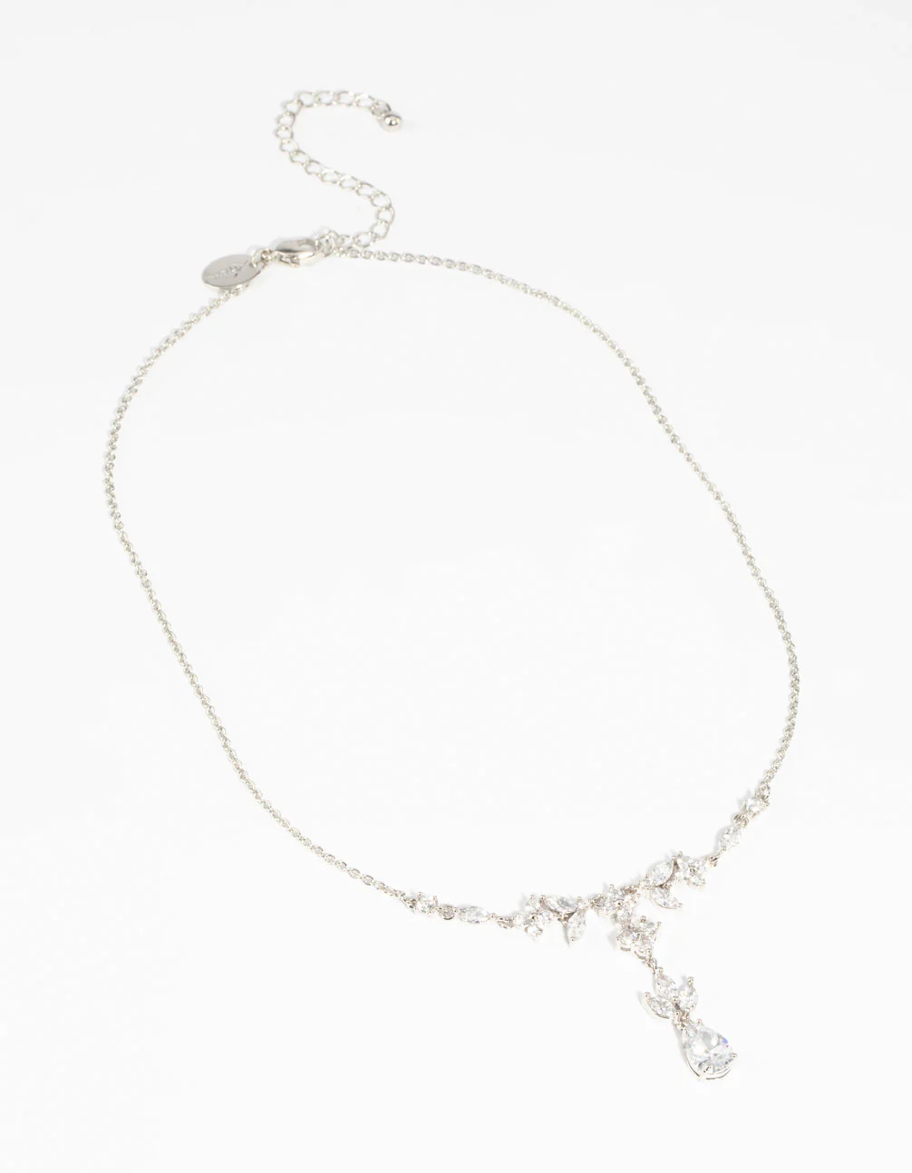 Diamond Simulant Flower Statement Necklace - Image 3