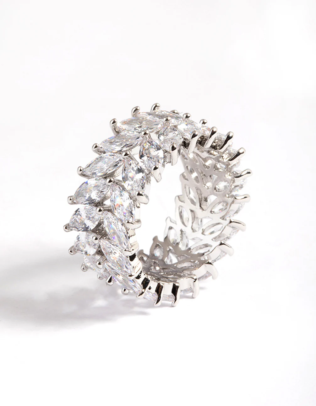 Diamantemond Simulant s Silver Marquise Statement Ring - Image 3