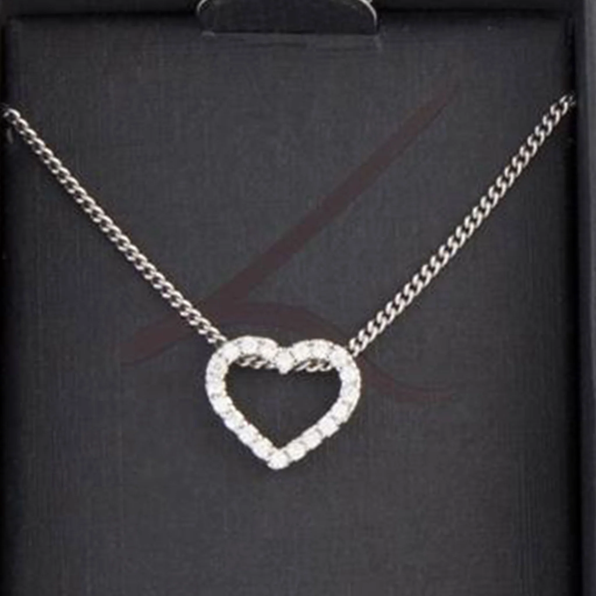 Pave Open Heart Pendant Necklace - Image 2