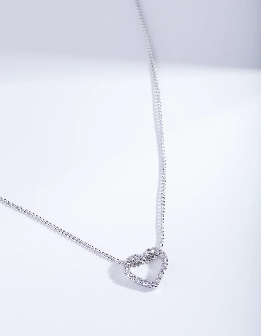 Pave Open Heart Pendant Necklace - Image 3