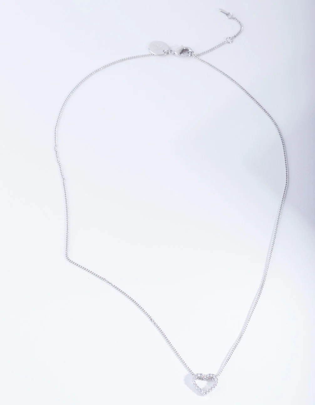 Pave Open Heart Pendant Necklace - Image 4