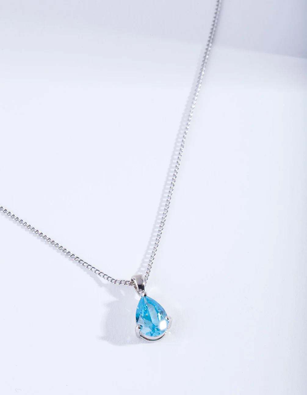 Aqua Pear Crystal Necklace - Image 3