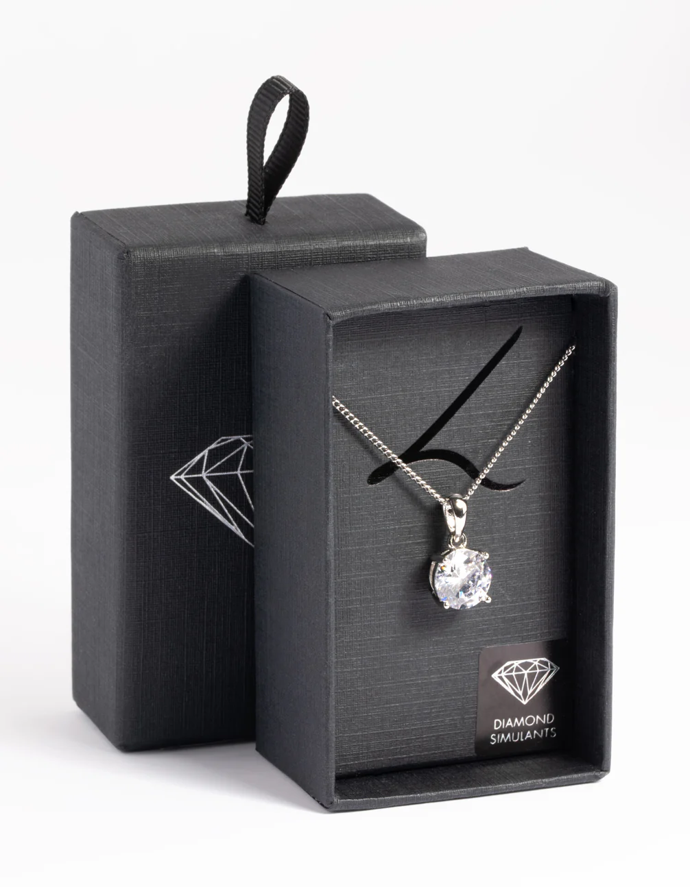 Silver Diamond Simulant Cubic Zirconia Necklace - Image 3