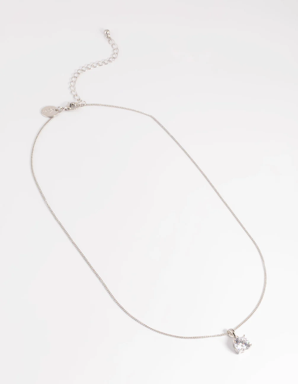 Silver Diamond Simulant Cubic Zirconia Necklace - Image 4