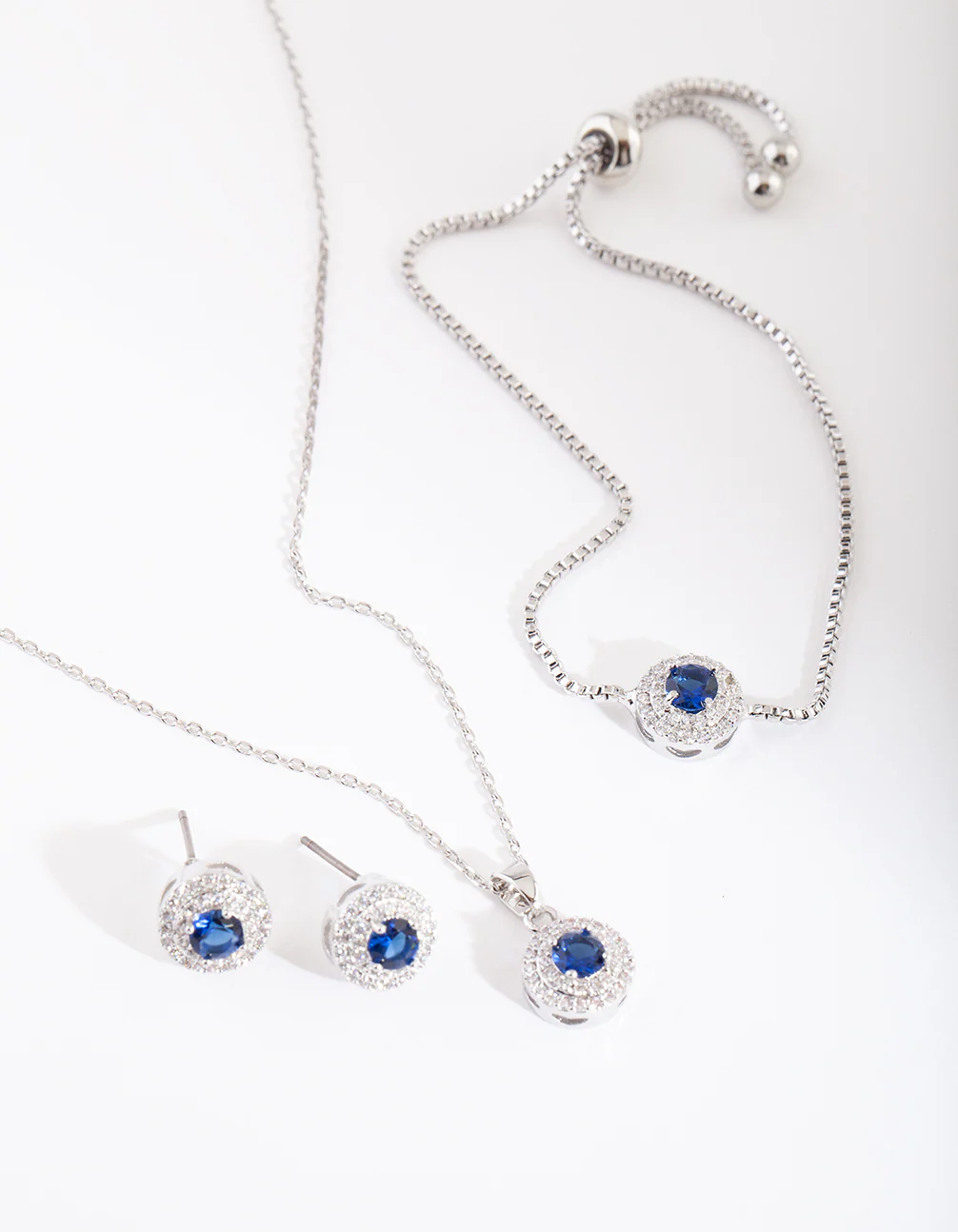 Blue Diamond Simulant Round Jewellery Set - Image 3