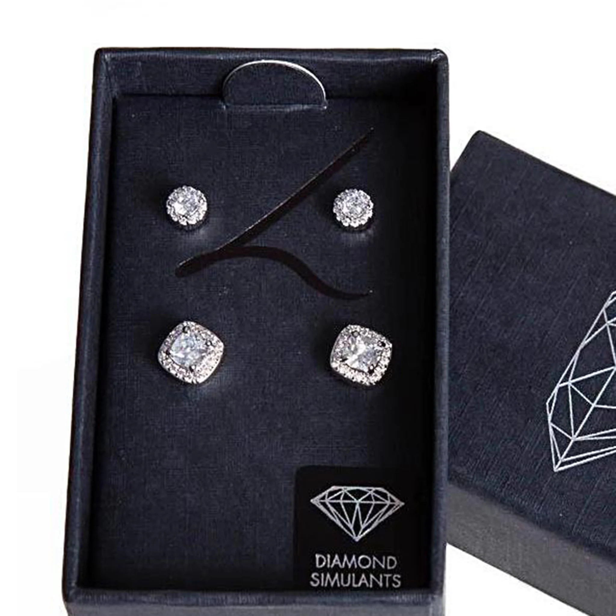 Diamond Simulant Circle & Square Stud Pack - Image 2