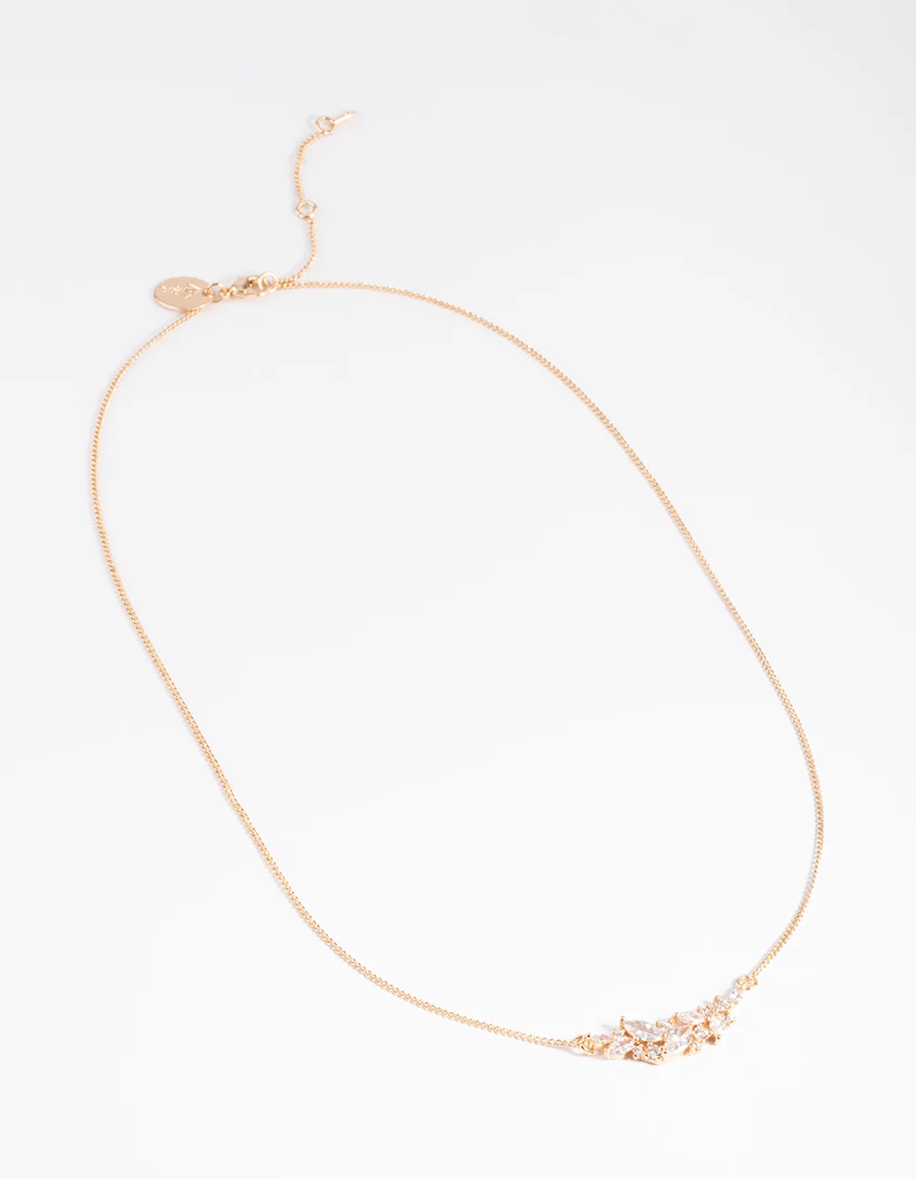 Diamond Simulant Cubic Zirconia Navette Necklace - Image 3