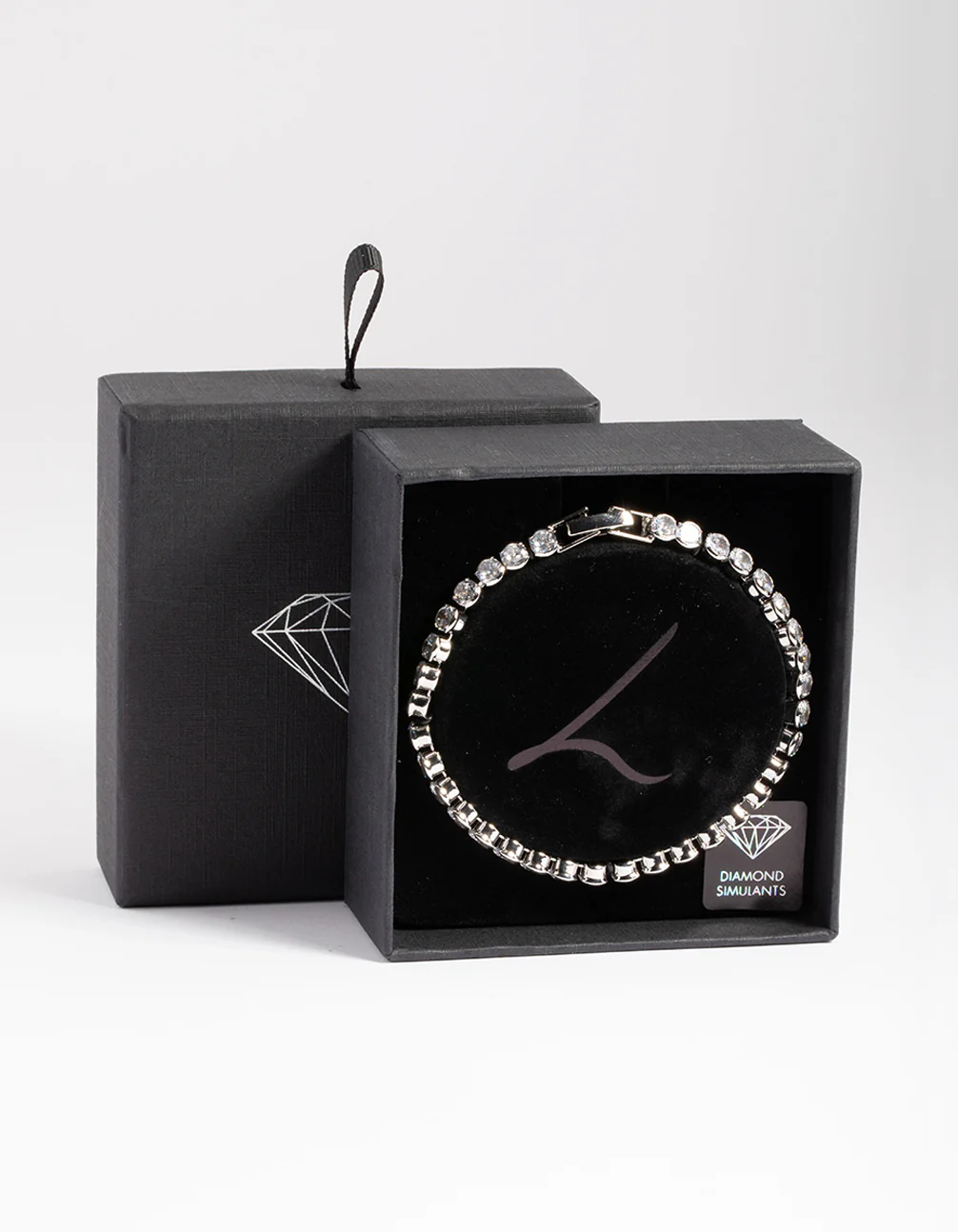 Silver Diamond Simulant Round Tennis Bracelet - Image 2