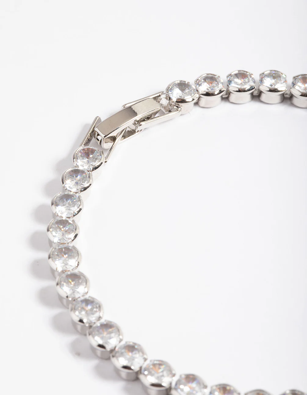 Silver Diamond Simulant Round Tennis Bracelet - Image 3