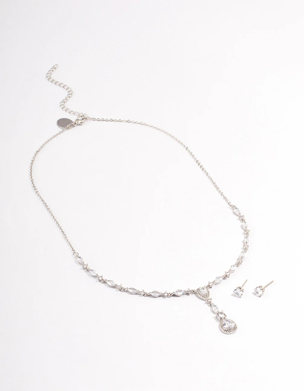 Silver Oval Pear Jewellery Set - Image 2