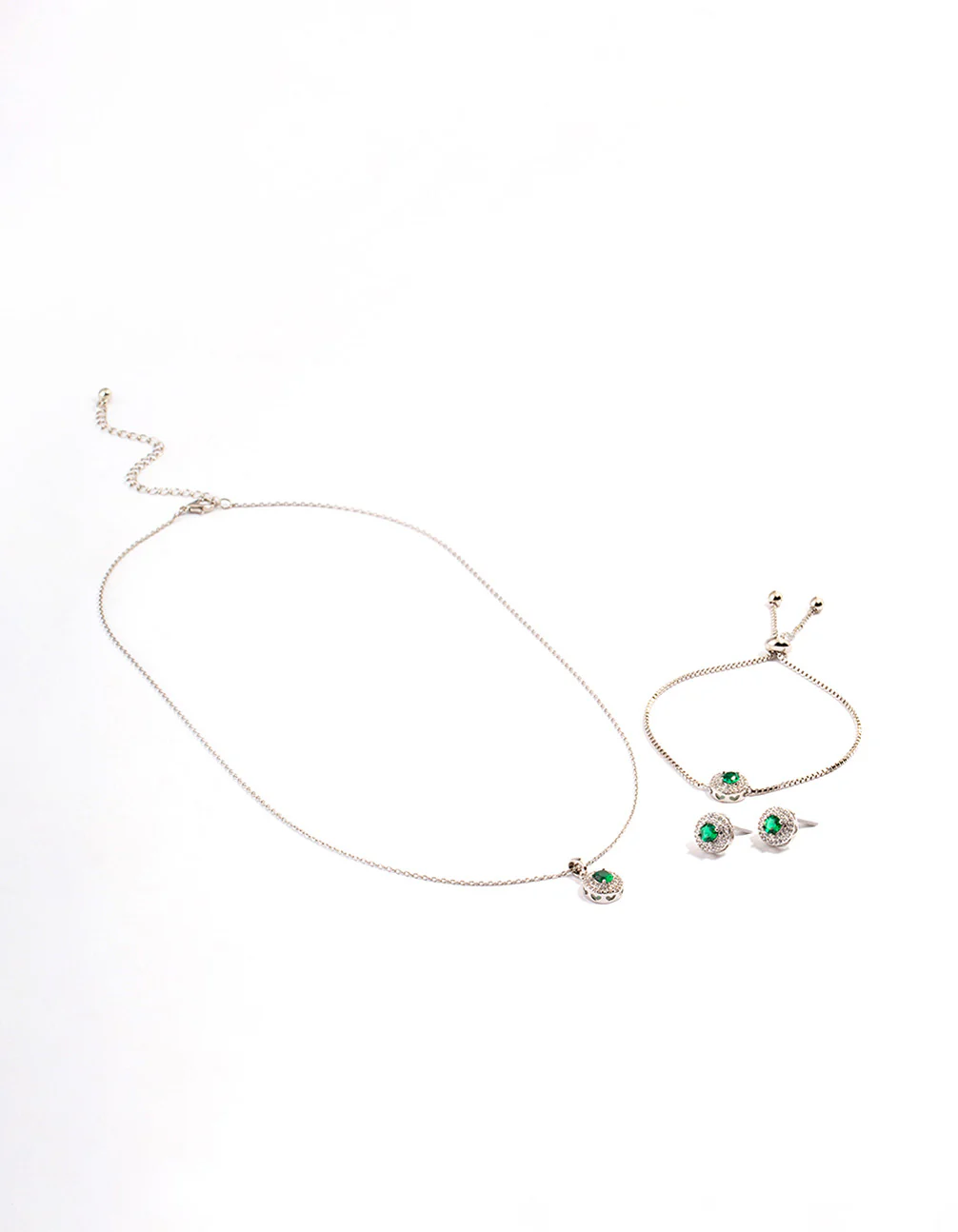 Silver Round Cubic Zirconia Jewellery Set - Image 2