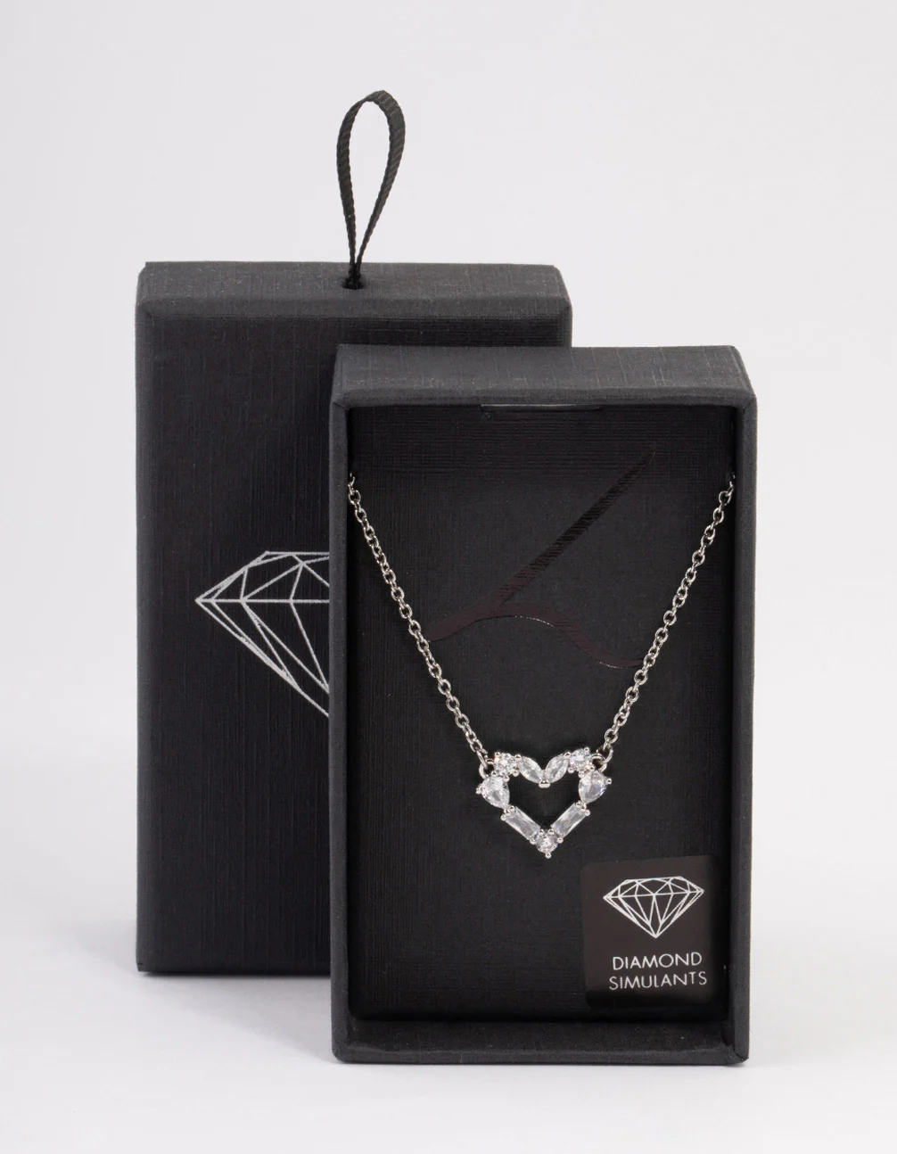 Silver Stone Heart Pendant Necklace - Image 3