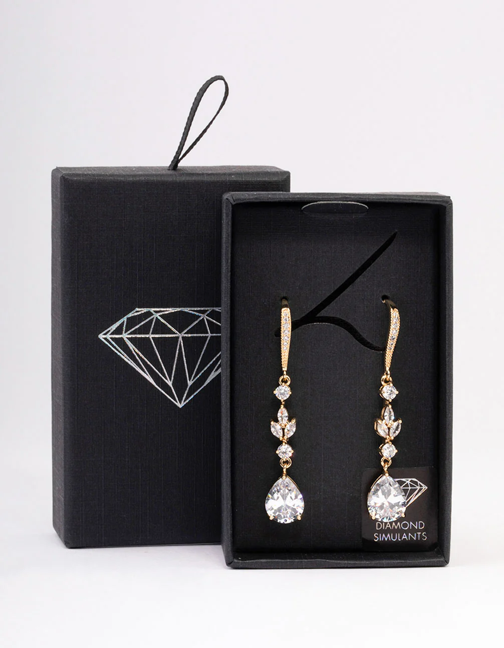 Gold French Pear Drop Earrings - Image 3