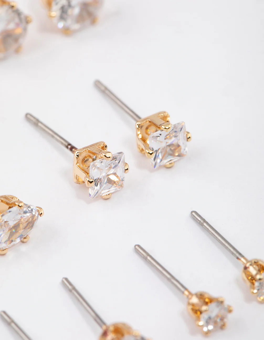 Gold Diamante Earring Set 6-Pack - Image 3