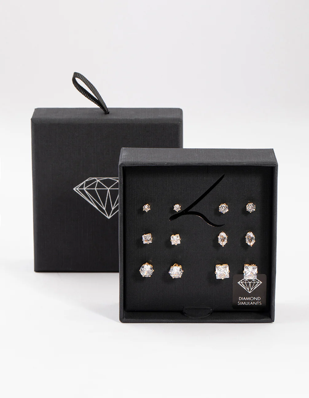 Gold Diamante Earring Set 6-Pack - Image 4