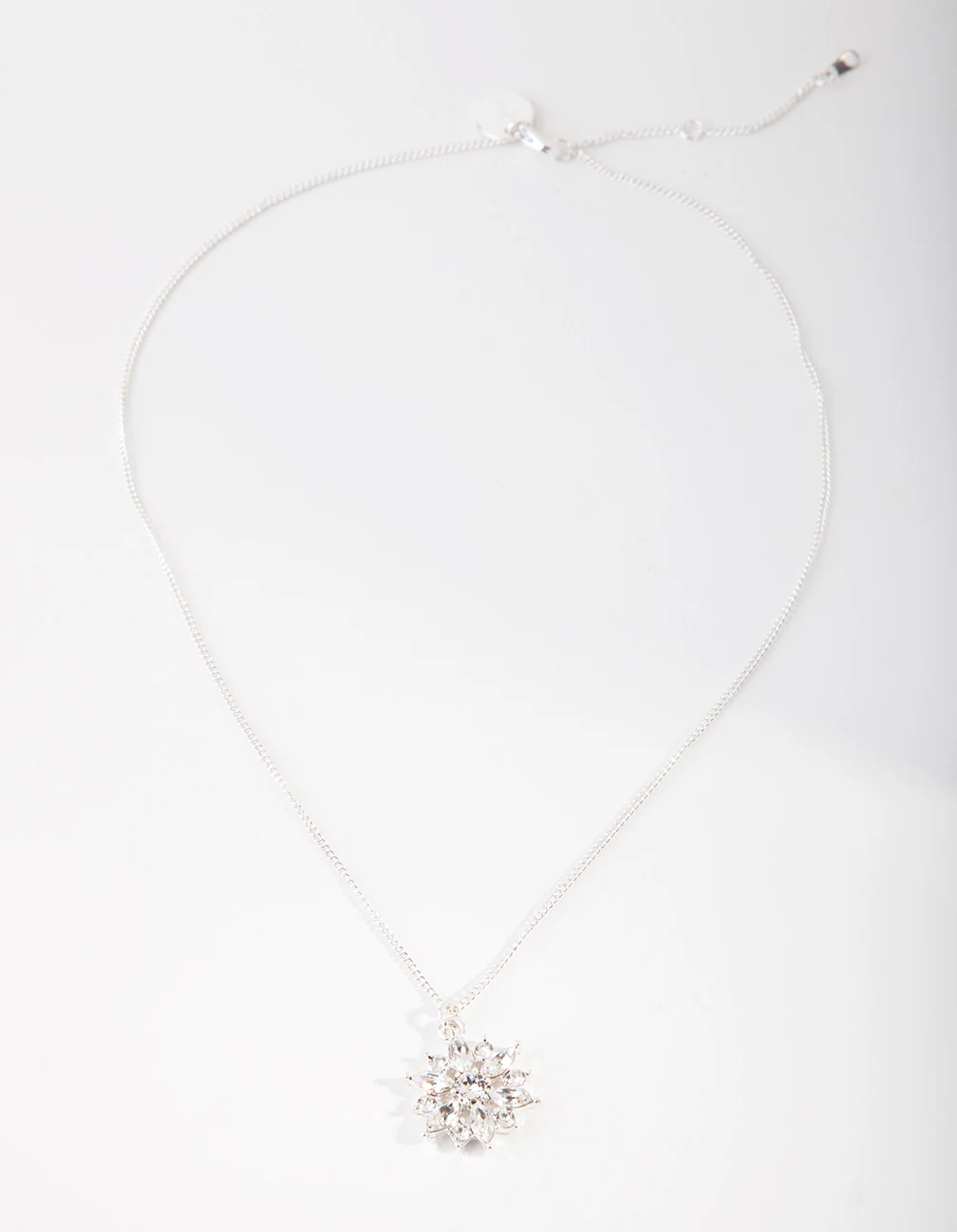 Diamond Simulant Flower Necklace - Image 2