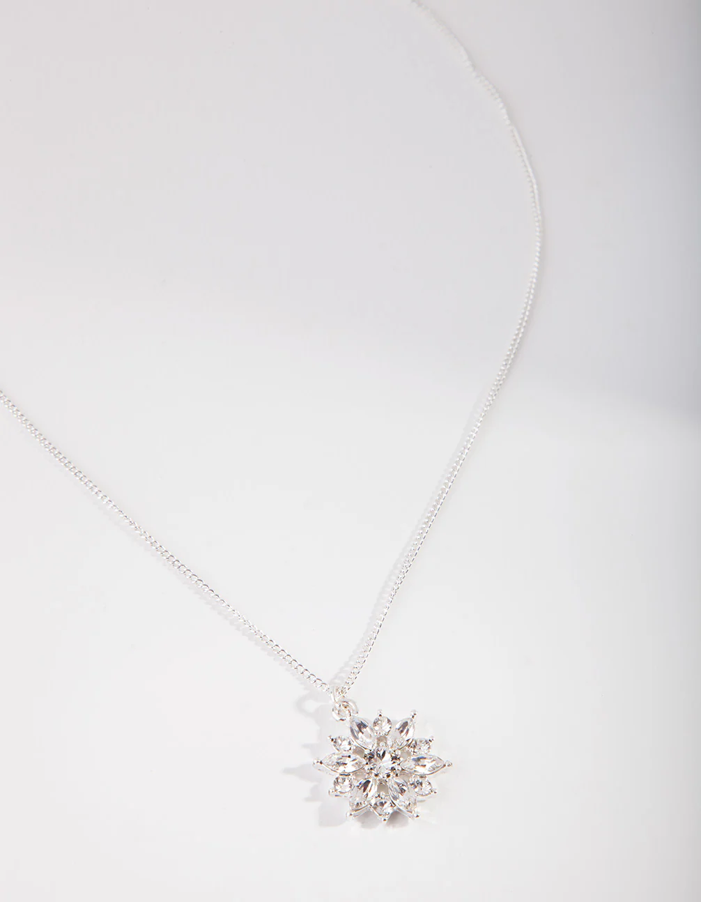 Diamond Simulant Flower Necklace - Image 3