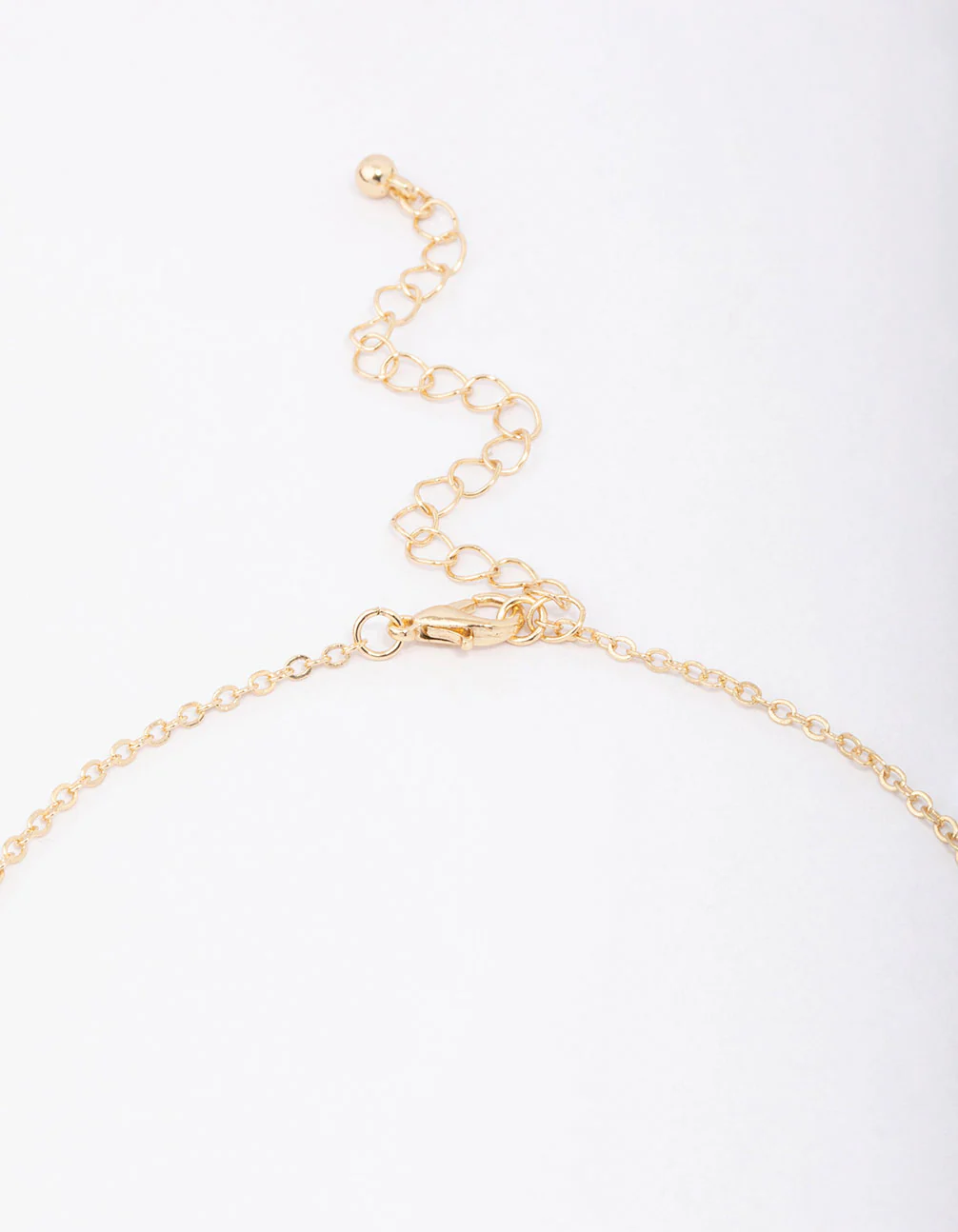 Gold Plated Brass Alternating Cubic Zirconia Droplet Pendant Necklace - Image 3