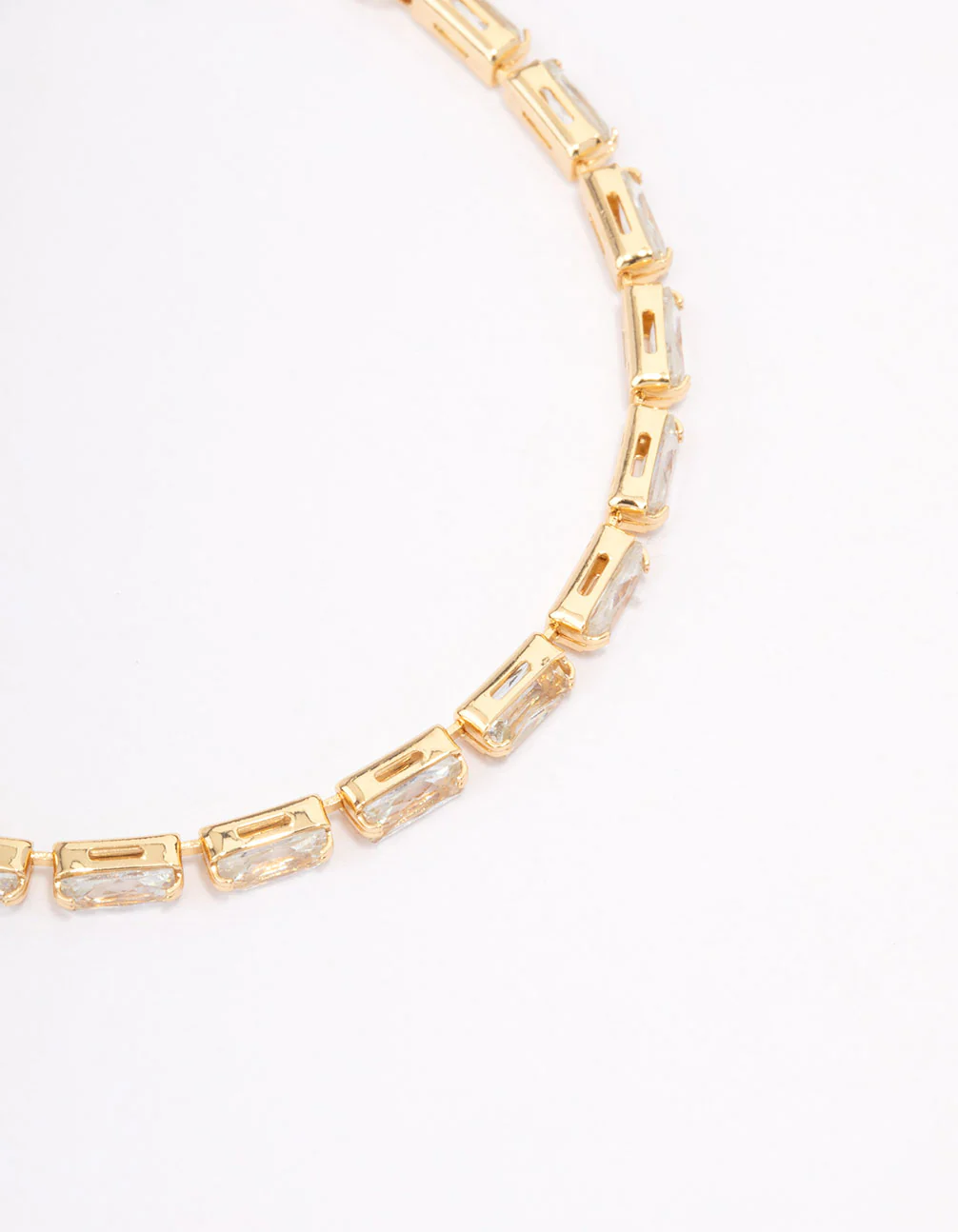 Gold Plated Brass Cubic Zirconia Baguette Bracelet - Image 2