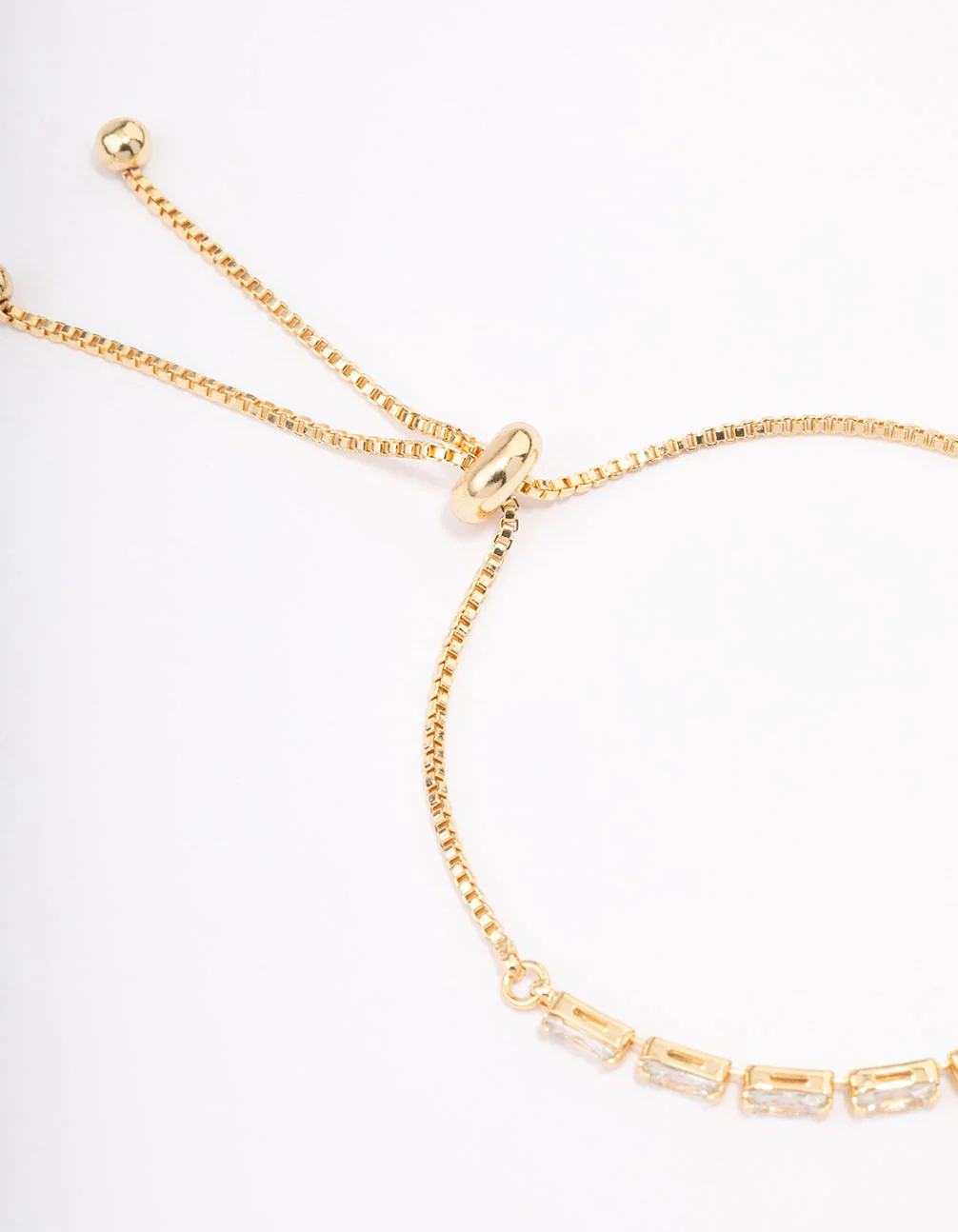 Gold Plated Brass Cubic Zirconia Baguette Bracelet - Image 3