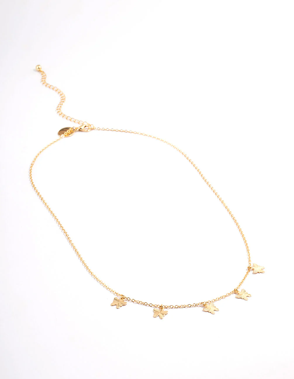 Gold Plated Multi Butterfly Necklace - Image 2