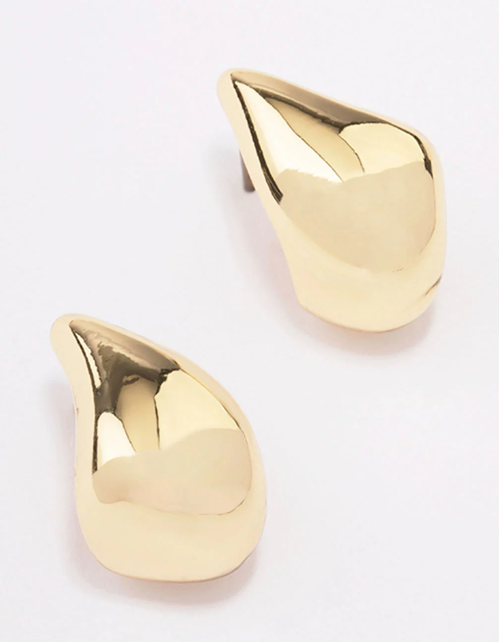 Gold Plated Brass Polished Hoop Earrings - Image 3