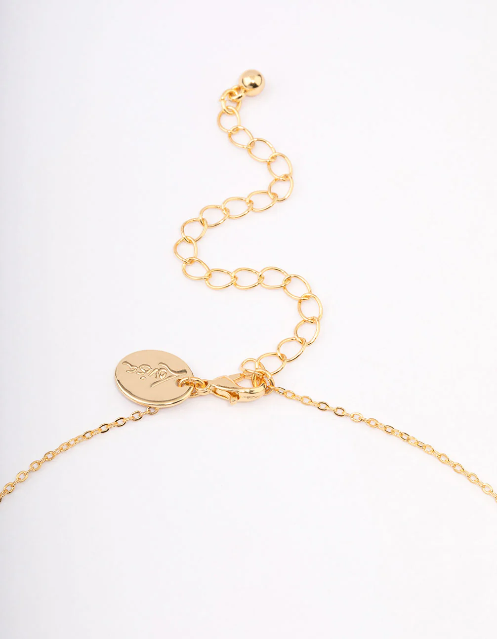 Gold Plated Brass Teardrop Pendant Necklace - Image 3