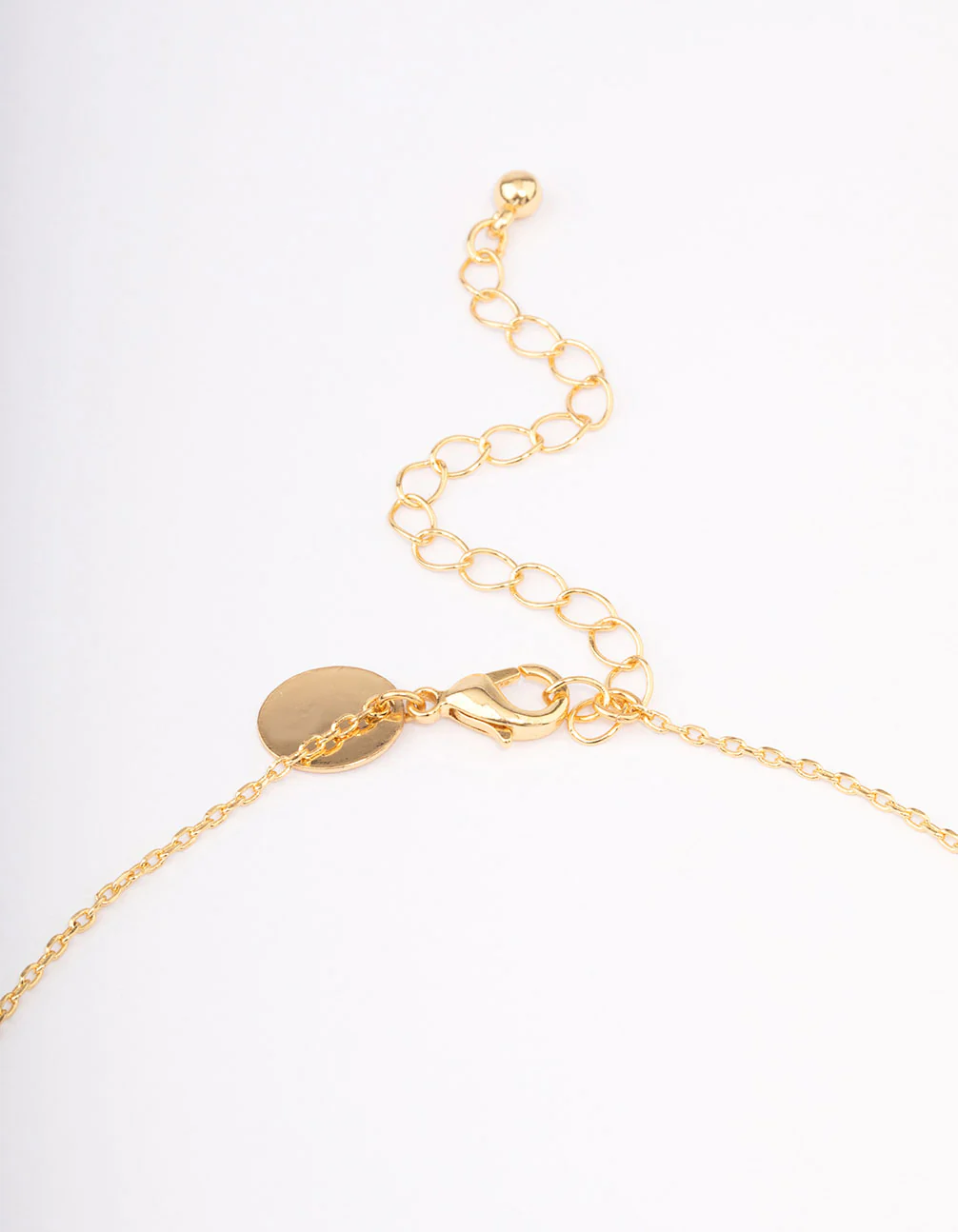 Gold Plated Brass Triangular Pear Drop Necklace - Image 3
