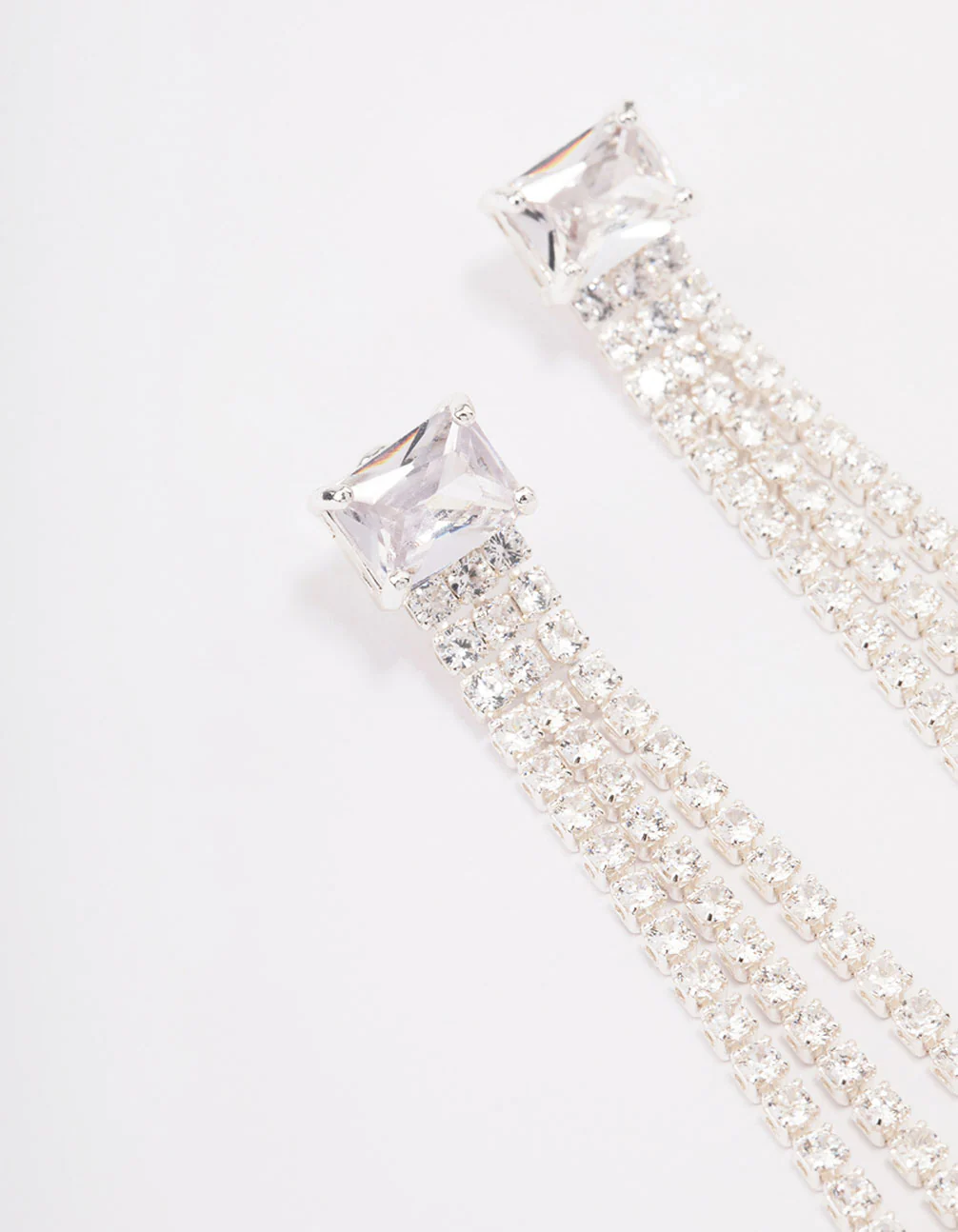 Silver Plated Brass Dazzle Drop Earrings - Image 2