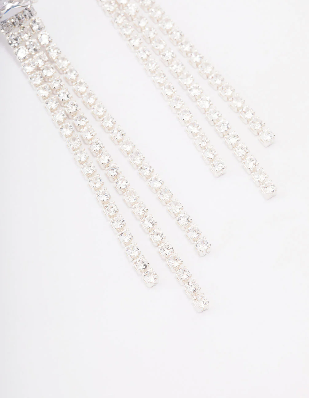 Silver Plated Brass Dazzle Drop Earrings - Image 3
