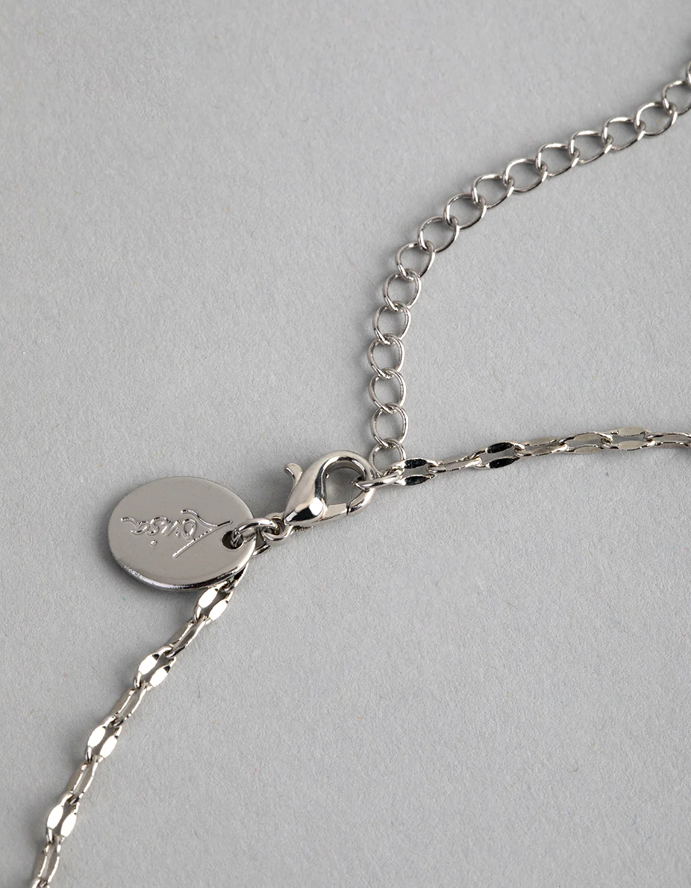 Silver Cubic Zirconia Dainty Deco Necklace - Image 3