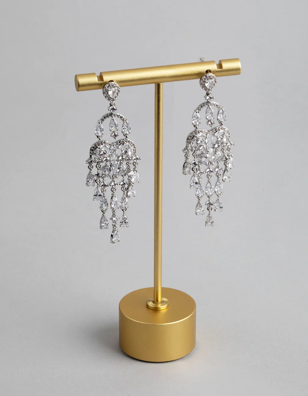 Silver Chandelier Drop Earrings - Image 2