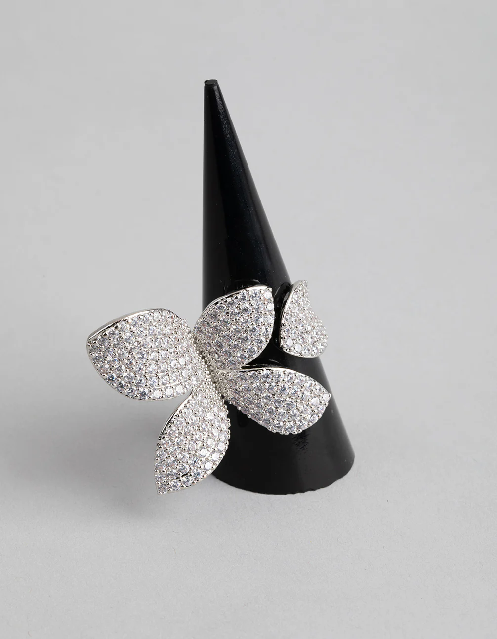 Silver Cubic Zirconia Butterfly Ring - Image 2