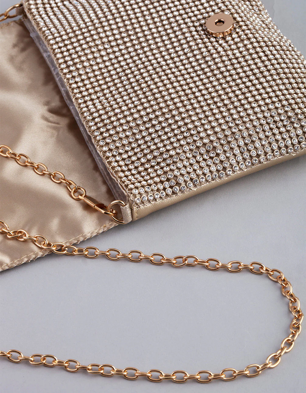 Gold Diamante Cross Body Purse - Image 3