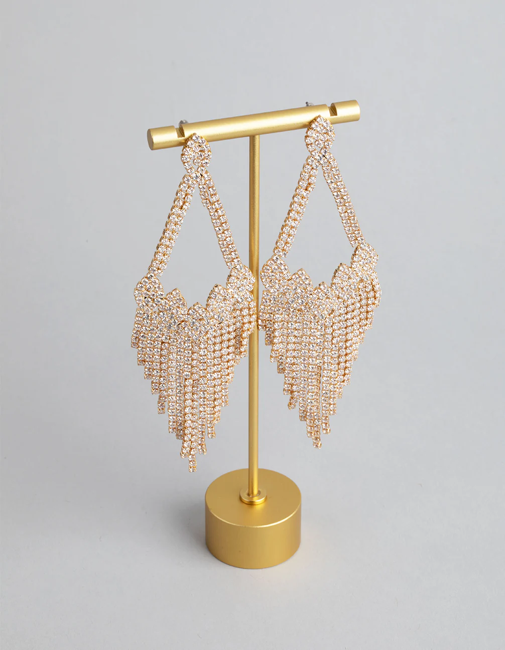 Gold Cubic Zirconia Chandelier Earrings - Image 2